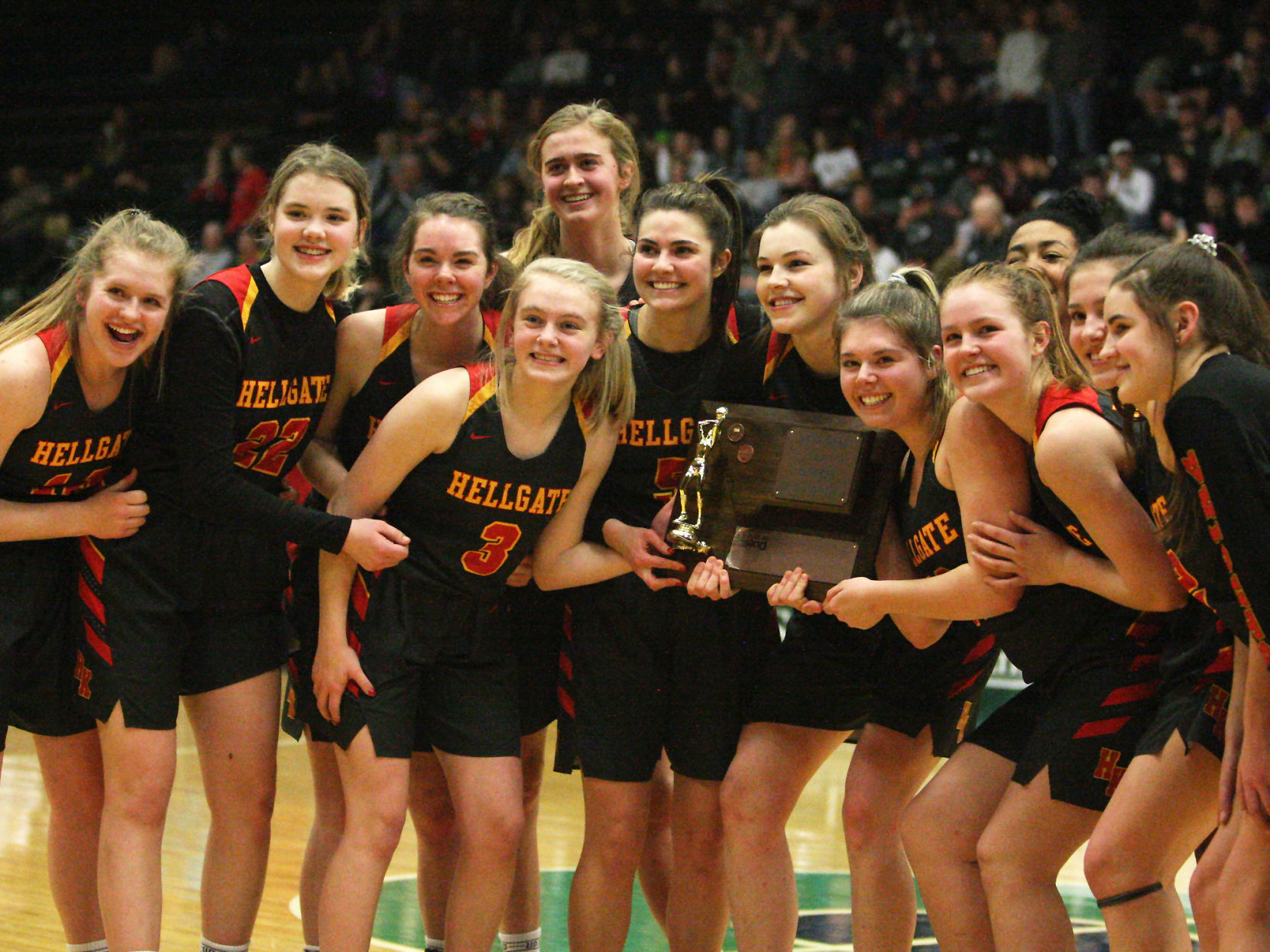 Hellgate girls basketball 3rd place trophy